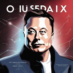 Create a book cover titled 'O Visionário do Século XXI: A Jornada de Elon Musk'