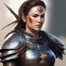 A detailed portrait of a female warrior