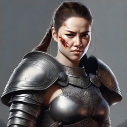 A detailed portrait of a female warrior