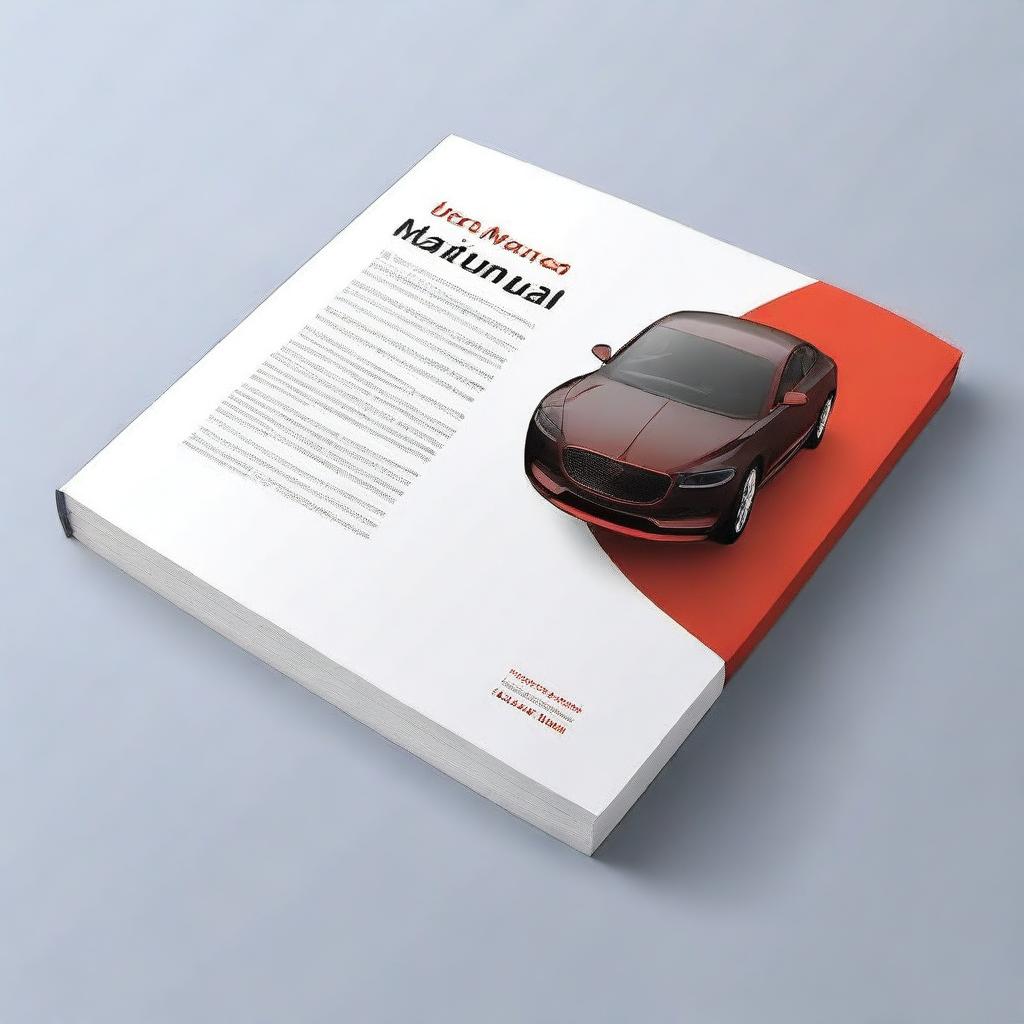 Create a sleek and professional user manual cover for a vehicle model