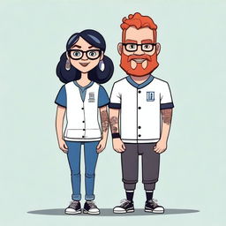 Create an image of a couple in the style of Pixar animation