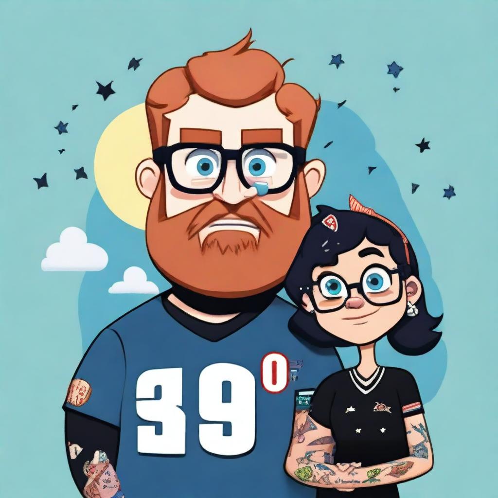 Create an image of a couple in the style of Pixar animation