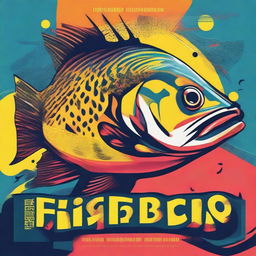 Create a vibrant poster for the Fisherman's Championship named Bassok, featuring a big fish as the main visual element