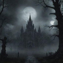 A 1920x1080 resolution atmospheric, gothic background image for a souls-like game's title screen.