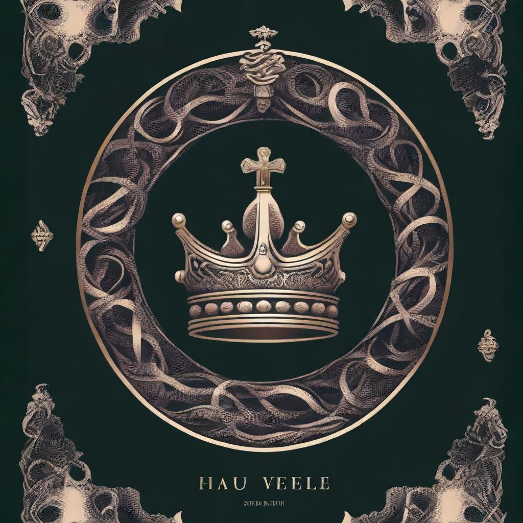 A book cover design featuring a crown in the middle with a snake wrapping around it, as if trying to take over