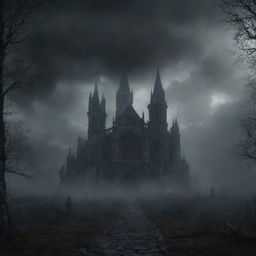 A 1920x1080 resolution atmospheric, gothic background image for a souls-like game's title screen.