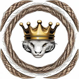 An image featuring a crown in the middle with a snake wrapping around it