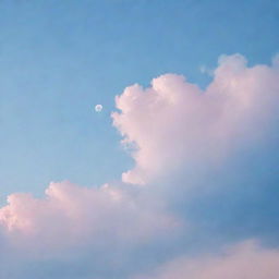 A serene sky with shades of celestial blue merging into subtle hints of pink