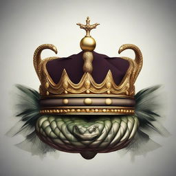 An image featuring a crown with a snake wrapped around it