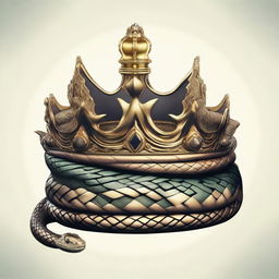 An image featuring a crown with a snake wrapped around it