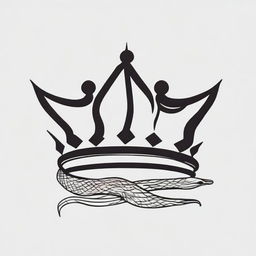 A minimalist, aesthetic image featuring a crown with a snake wrapped around it, drawn in thin lines