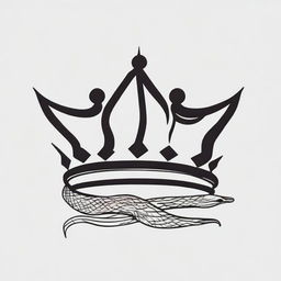 A minimalist, aesthetic image featuring a crown with a snake wrapped around it, drawn in thin lines