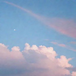 A serene sky with shades of celestial blue merging into subtle hints of pink