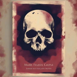 Create a vibrant and minimalist horror novel book cover featuring a skull, inspired by 1700s art and modern best-selling book covers