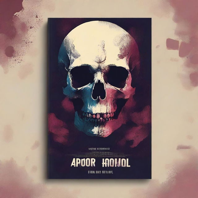 Create a vibrant and minimalist horror novel book cover featuring a skull, inspired by 1700s art and modern best-selling book covers