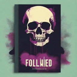 Design a vibrant and minimalist horror novel book cover titled 'Followed