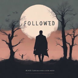 Create a minimalist horror novel book cover titled 'Followed