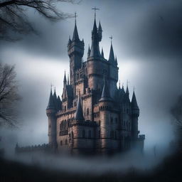 An elaborate and beautiful yet eerie castle