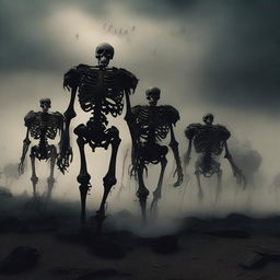 A skeletal army marching forward