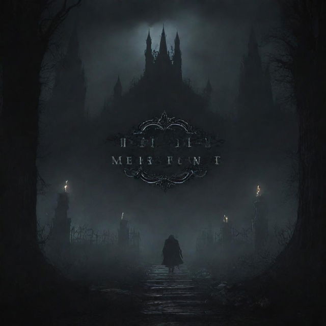 A title screen background embodying the dark, atmospheric and gothic elements associated with a souls-like game.