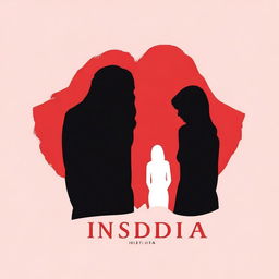 A striking, symbolic, and minimalist book cover titled 'Insidia,' representing the distancing of two best friends