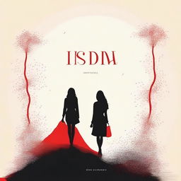 A striking, symbolic, and minimalist book cover titled 'Insidia,' representing the distancing of two best friends