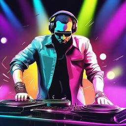 Create a vibrant promotional image for a DJ