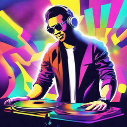 Create a vibrant promotional image for a DJ