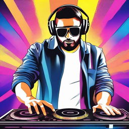 Create a vibrant promotional image for a DJ