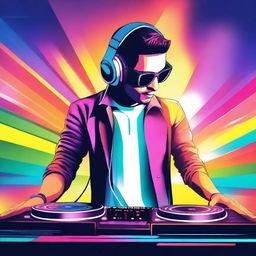 Create a vibrant promotional image for a DJ