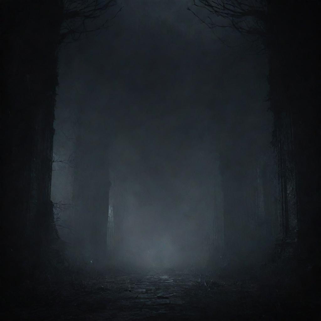 A haunting, gothic title screen background encapsulating the dark, atmospheric essence of a souls-like game.