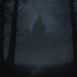 A haunting, gothic title screen background encapsulating the dark, atmospheric essence of a souls-like game.