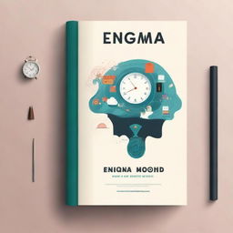 Design a book cover titled 'Enigma do Tempo Esquecido'