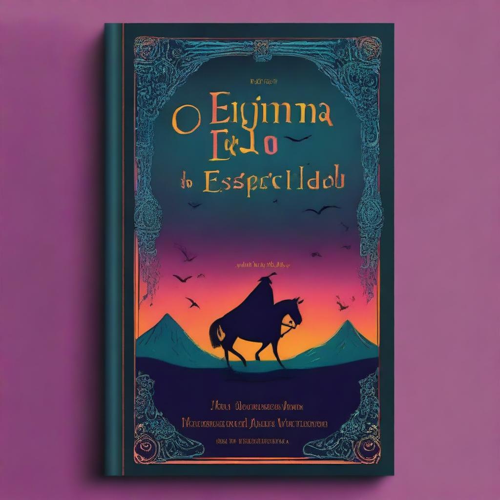 A captivating book cover design featuring an intriguing and mysterious scene with the title 'O Enigma do Tempo Esquecido'