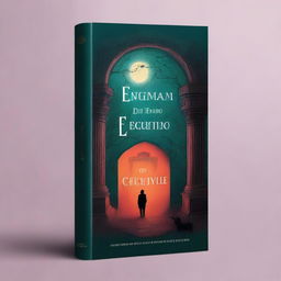 A captivating book cover design featuring an intriguing and mysterious scene with the title 'O Enigma do Tempo Esquecido'