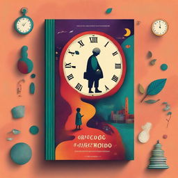 A captivating book cover design featuring an intriguing and mysterious scene with the title 'O Enigma do Tempo Esquecido'