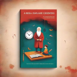 A captivating book cover design featuring an intriguing and mysterious scene with the title 'O Enigma do Tempo Esquecido'