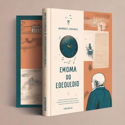 A captivating book cover design featuring an intriguing and mysterious scene with the title 'O Enigma do Tempo Esquecido'