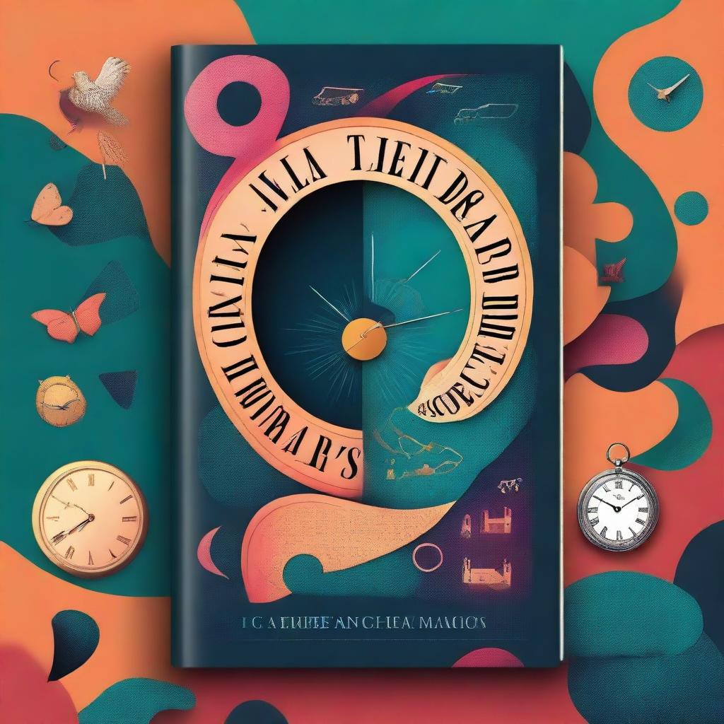 A captivating book cover design featuring an intriguing and mysterious scene with the title 'O Enigma do Tempo Esquecido'