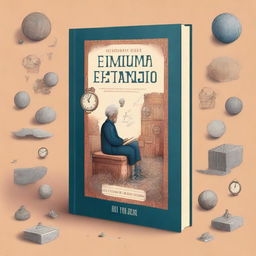 A captivating and complex book cover design featuring an intriguing and mysterious scene with the title 'O Enigma do Tempo Esquecido'