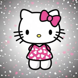 Create an image of Hello Kitty with short black hair