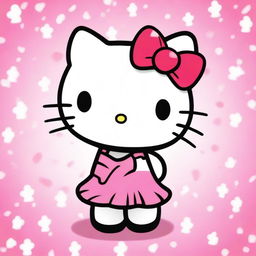 Create an image of Hello Kitty with short black hair