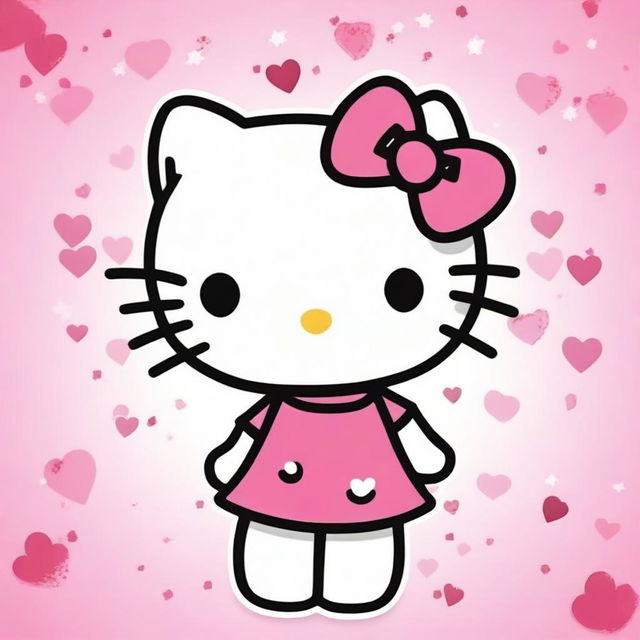 Create an image of Hello Kitty with short hair