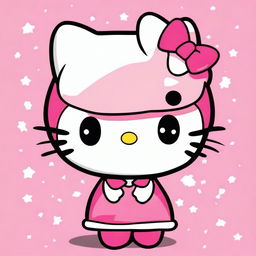 Create an image of Hello Kitty with short hair