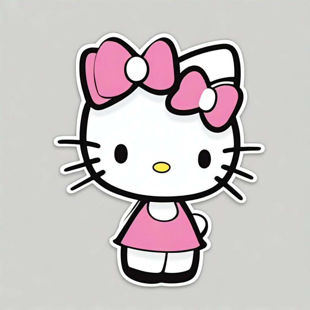 Create an image of Hello Kitty with black hair