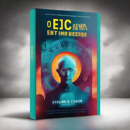 A captivating book cover design for a science fiction novel titled 'O Enigma do Tempo Esquecido'