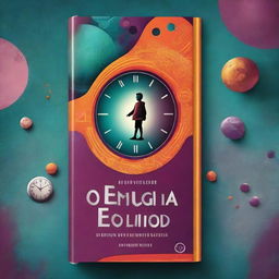 A captivating book cover design for a science fiction novel titled 'O Enigma do Tempo Esquecido'