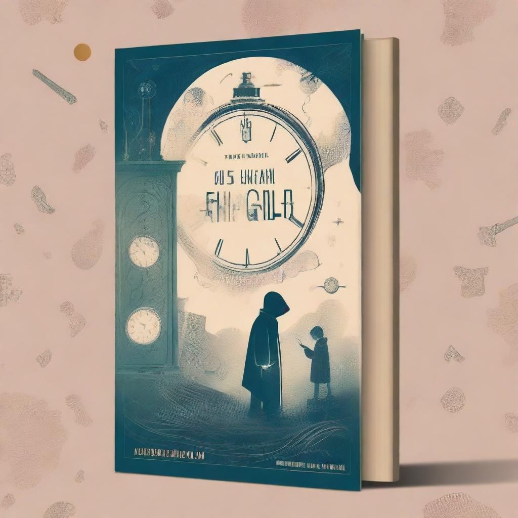 A captivating book cover design featuring an intriguing and mysterious scene with the title 'O Enigma do Tempo Esquecido'