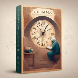 A captivating book cover design featuring an intriguing and mysterious scene with the title 'O Enigma do Tempo Esquecido'