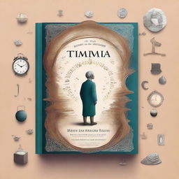 A captivating book cover design featuring an intriguing and mysterious scene with the title 'O Enigma do Tempo Esquecido'